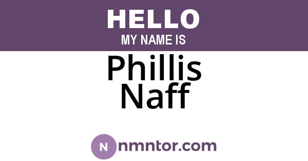 Phillis Naff