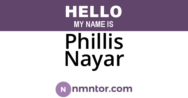 Phillis Nayar