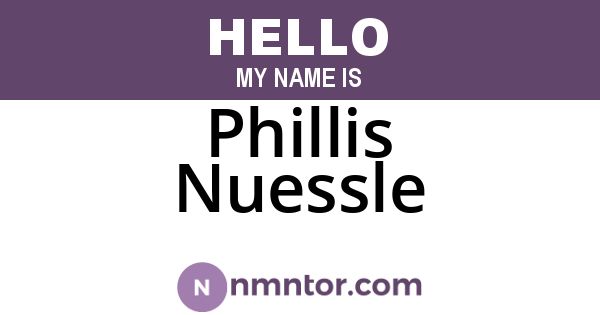Phillis Nuessle