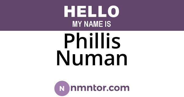 Phillis Numan