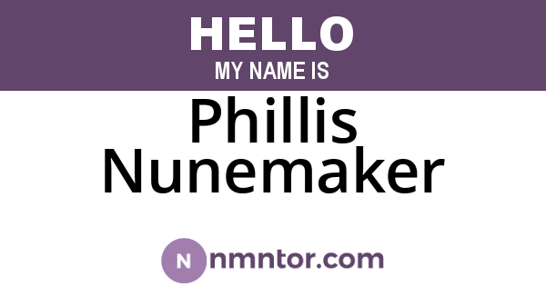 Phillis Nunemaker