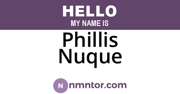 Phillis Nuque