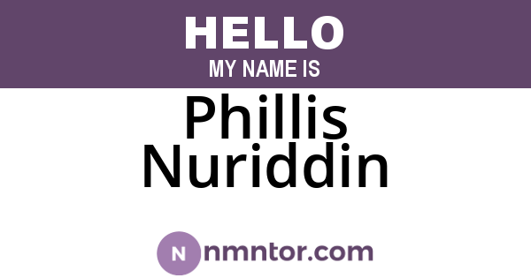 Phillis Nuriddin