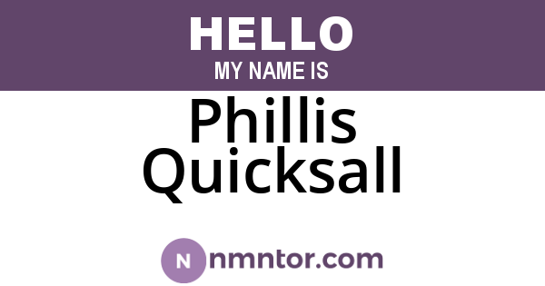 Phillis Quicksall