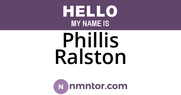 Phillis Ralston