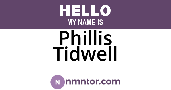 Phillis Tidwell