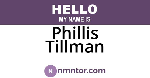 Phillis Tillman