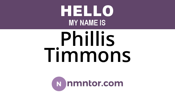 Phillis Timmons