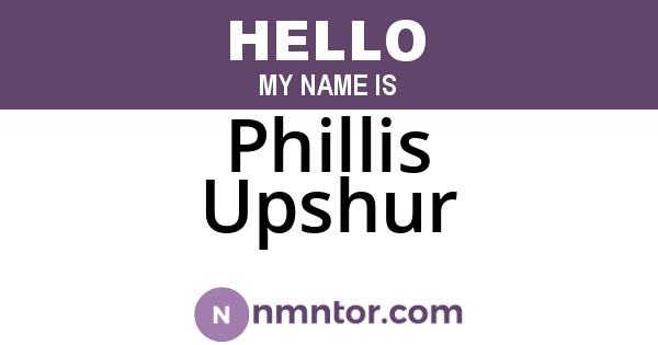 Phillis Upshur