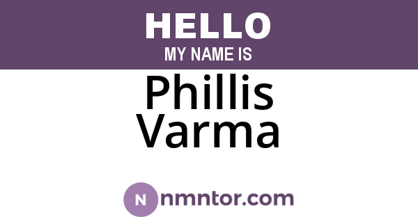 Phillis Varma