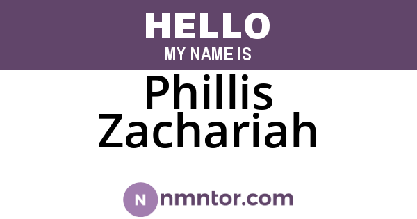 Phillis Zachariah