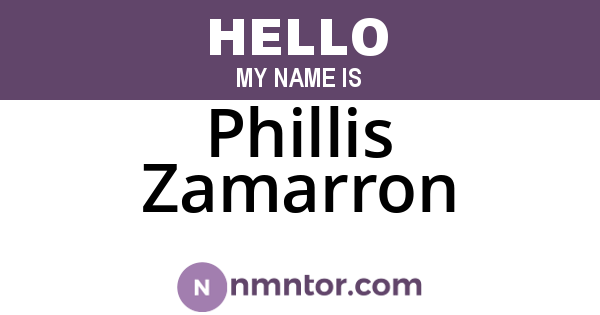 Phillis Zamarron