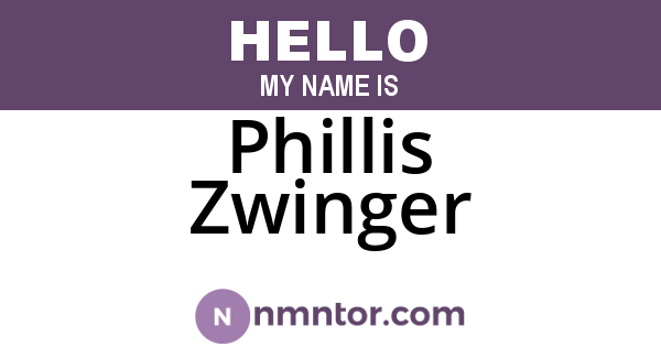 Phillis Zwinger
