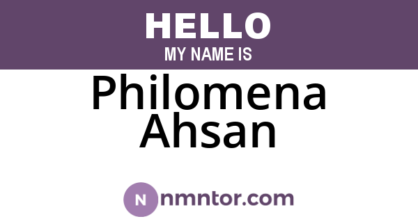 Philomena Ahsan