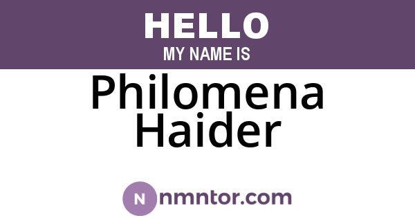 Philomena Haider