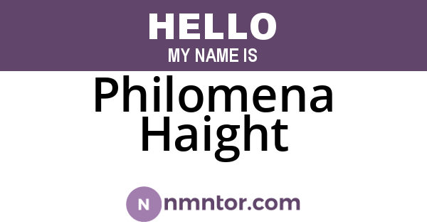 Philomena Haight