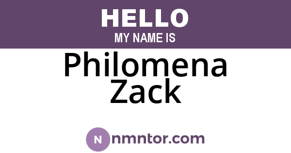 Philomena Zack