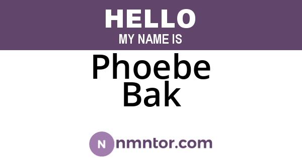 Phoebe Bak