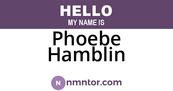 Phoebe Hamblin