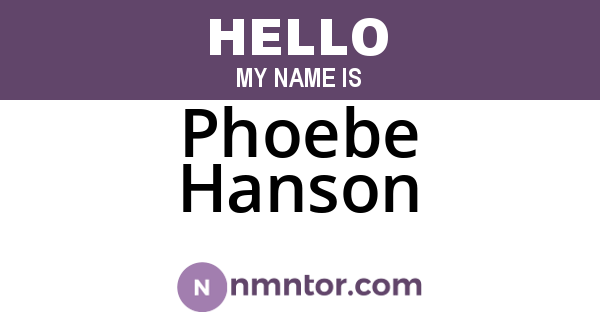 Phoebe Hanson