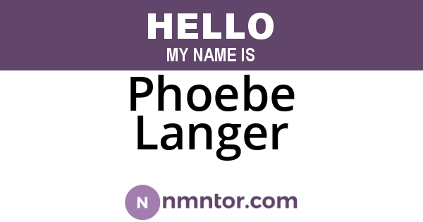 Phoebe Langer