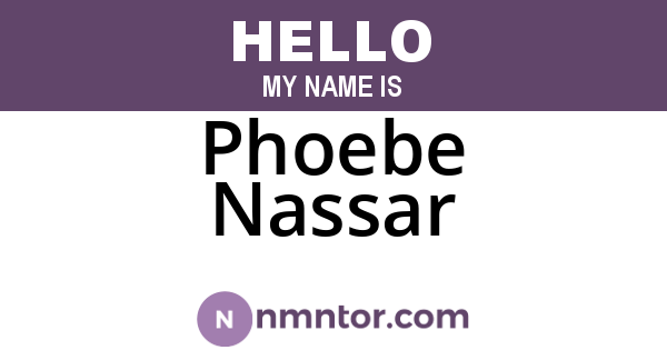 Phoebe Nassar