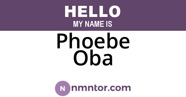 Phoebe Oba