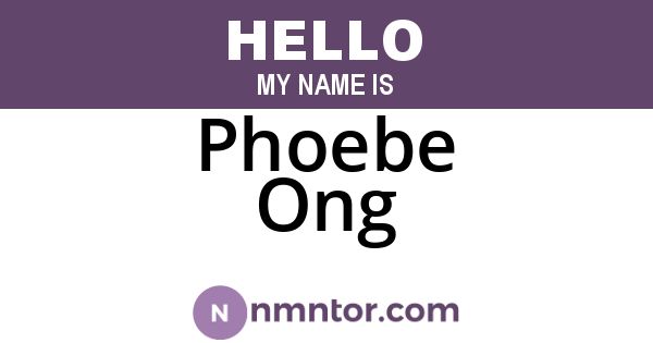 Phoebe Ong