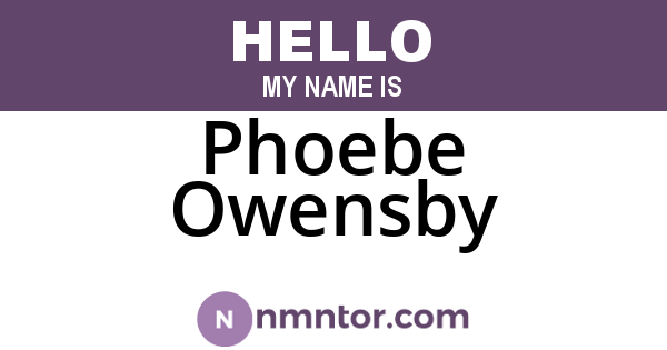 Phoebe Owensby