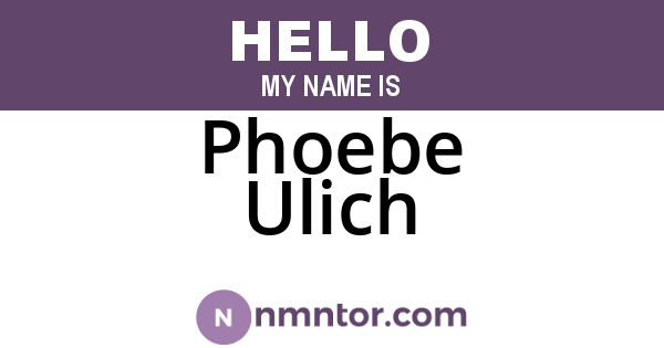 Phoebe Ulich