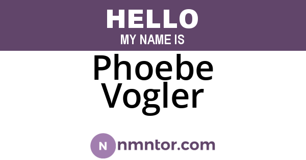Phoebe Vogler