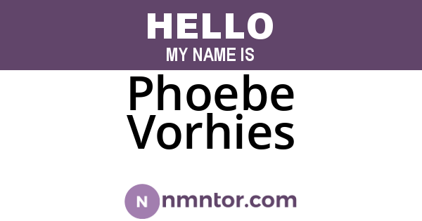 Phoebe Vorhies