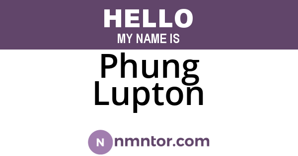 Phung Lupton