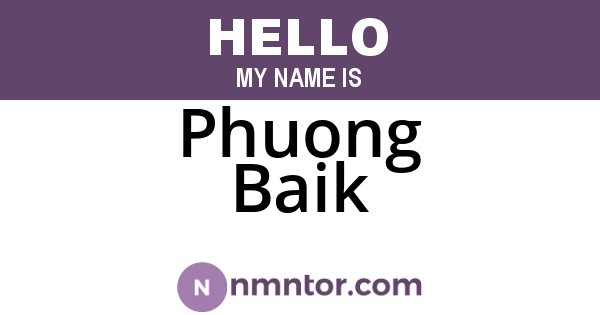 Phuong Baik