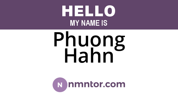Phuong Hahn