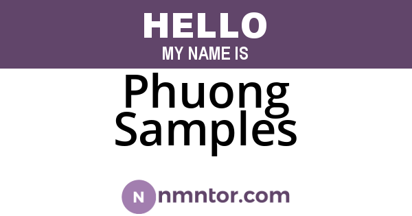 Phuong Samples