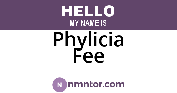Phylicia Fee