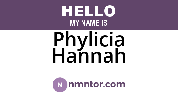 Phylicia Hannah