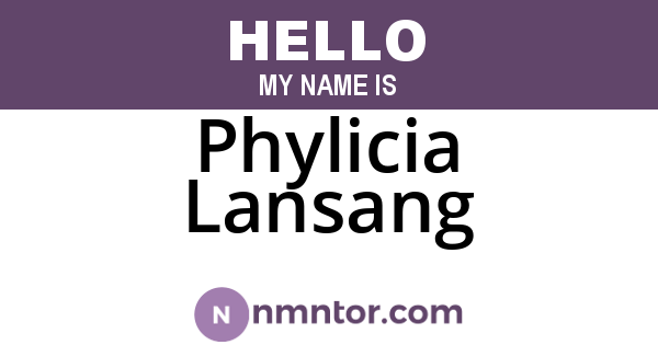 Phylicia Lansang