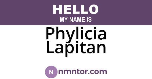 Phylicia Lapitan
