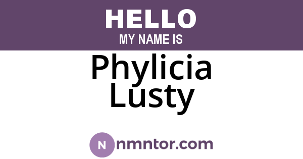 Phylicia Lusty