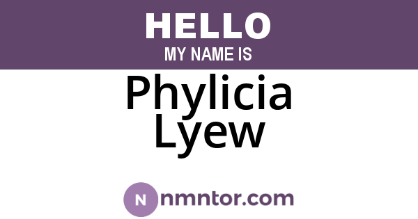 Phylicia Lyew