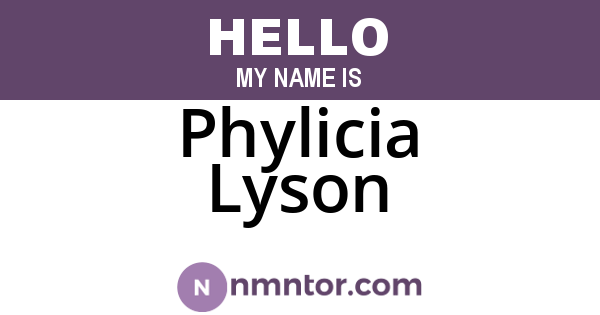 Phylicia Lyson