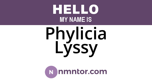 Phylicia Lyssy