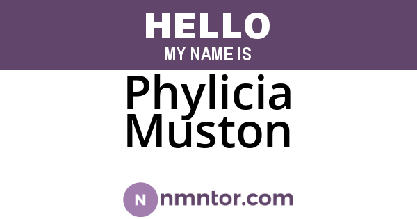Phylicia Muston