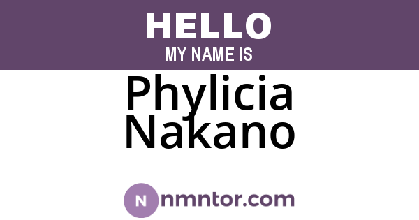 Phylicia Nakano