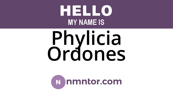 Phylicia Ordones