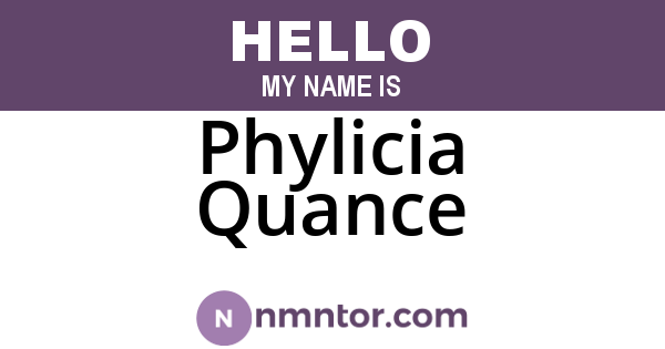 Phylicia Quance
