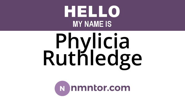 Phylicia Ruthledge