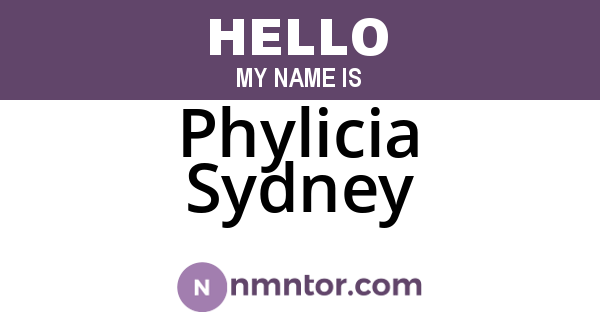 Phylicia Sydney